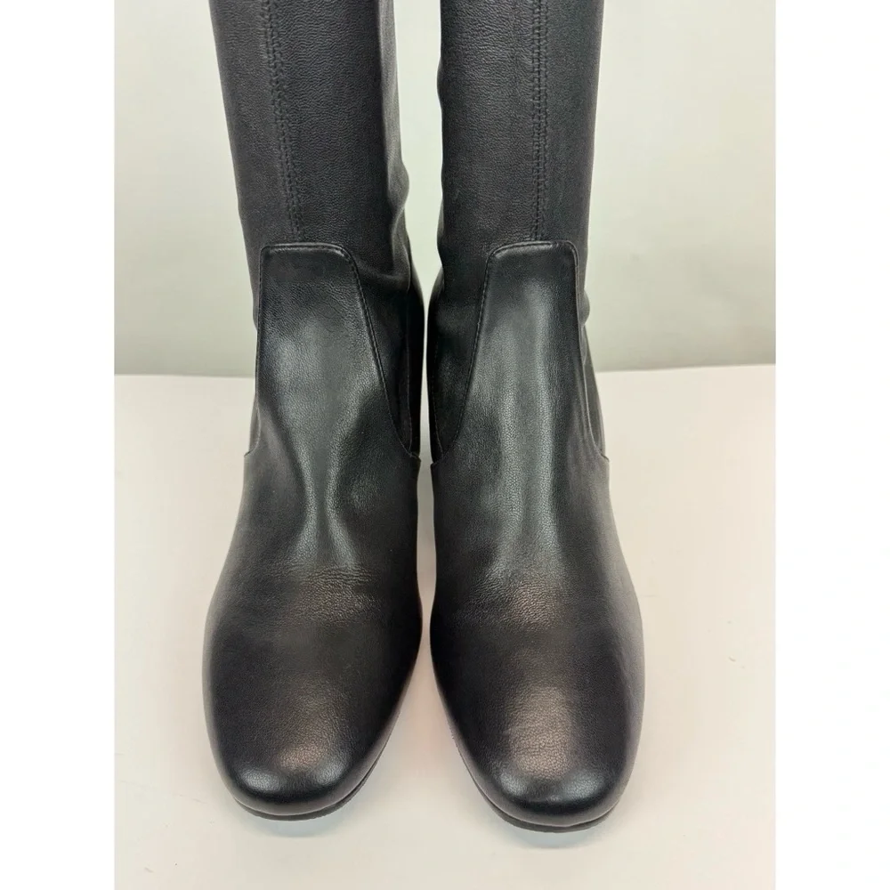 New Stuart Weitzman Tieland Over The Knee Boot Black Leather Sz 10